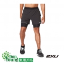 【2XU】男 Aero 2-in-1 5吋短褲  戶外 健身 運動 跑步  2XMR6535BBLKSRF